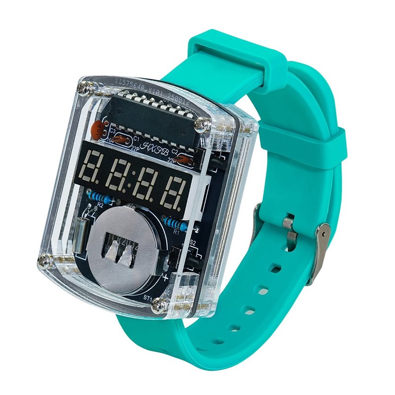 طقم ساعة LED إلكترونية للتركيب - مراجعة Diy Electronics Watch وسعره