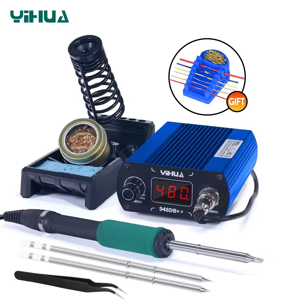 محطة لحام إلكترونية YIHUA 948D - مراجعة Diy Soldering Station No Electronics وسعره