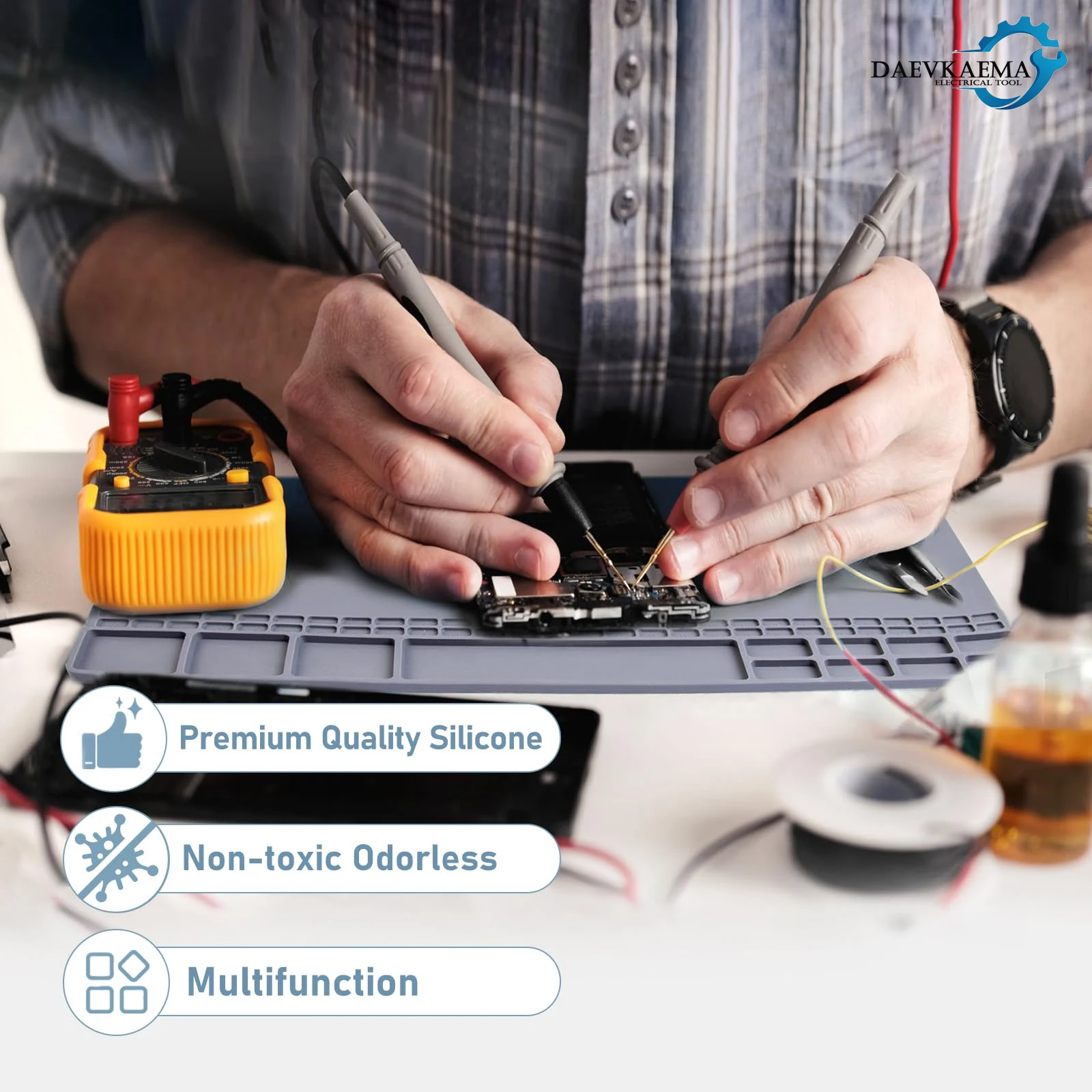 وسادة لحام سيليكون مغناطيسية 5 - مراجعة Diy Electronics Watch وسعره