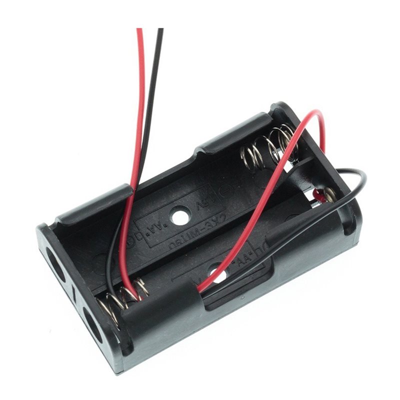 علبة بطاريات 2AA مع أسلاك توصي - مراجعة Diy Electronics Holder وسعره