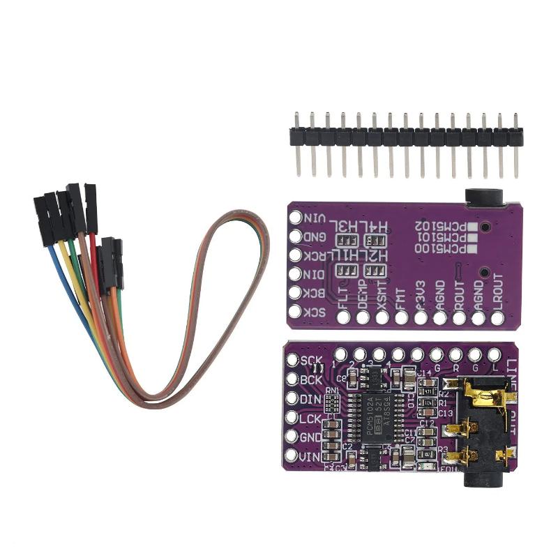 لوحة فك تشفير PCM5102 I2S DAC  - مراجعة Diy Audio Electronics Projects وسعره