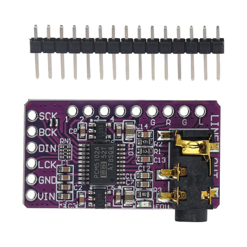 لوحة فك تشفير PCM5102 I2S DAC  - مراجعة Diy Audio Electronics Projects وسعره